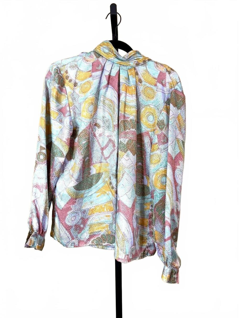 90s Women's Long Sleeve Printed Blouse Impressions of California